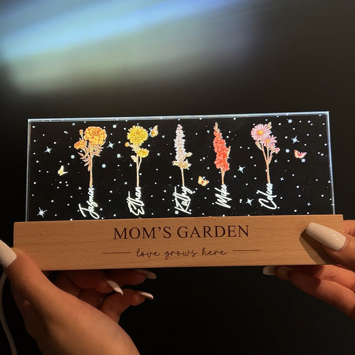 Birth Month Flower Personalized LED Night Light