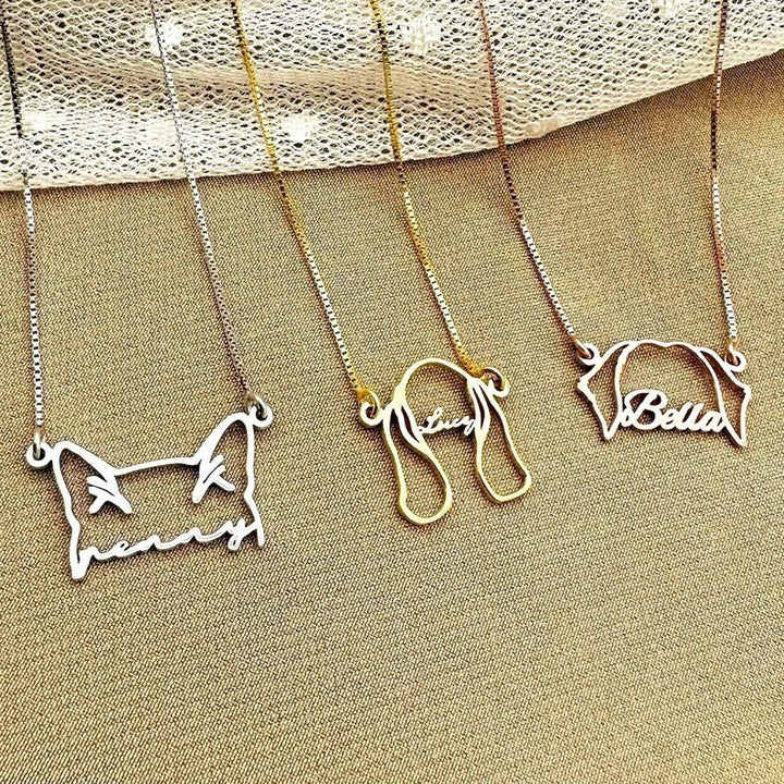 Personalized Pet Head Name Necklace💕
