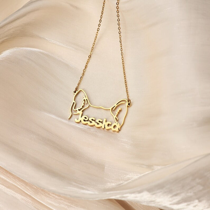 Personalized Pet Head Name Necklace💕