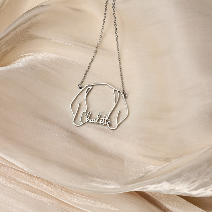 Personalized Pet Head Name Necklace💕