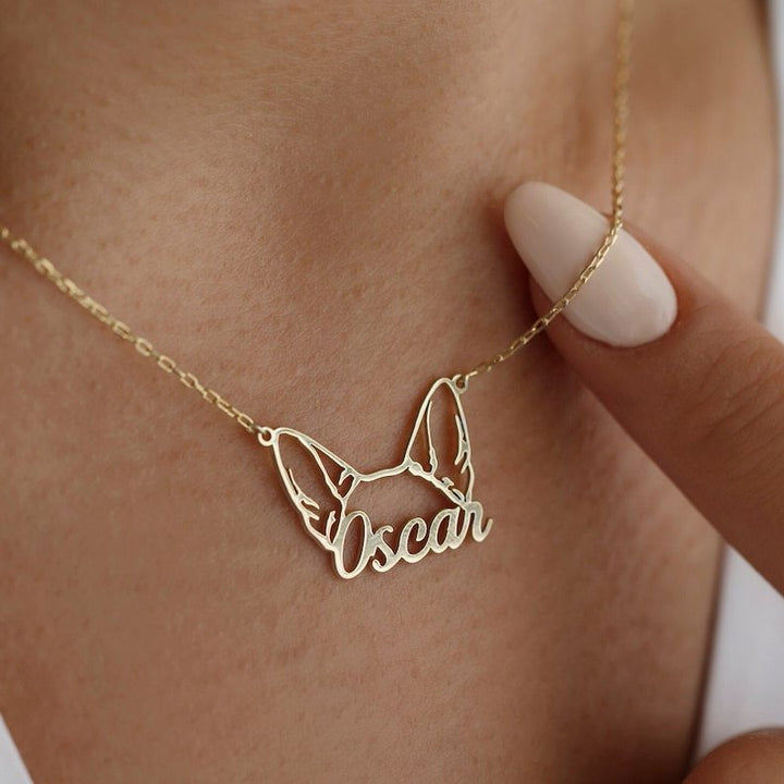 Personalized Pet Head Name Necklace💕
