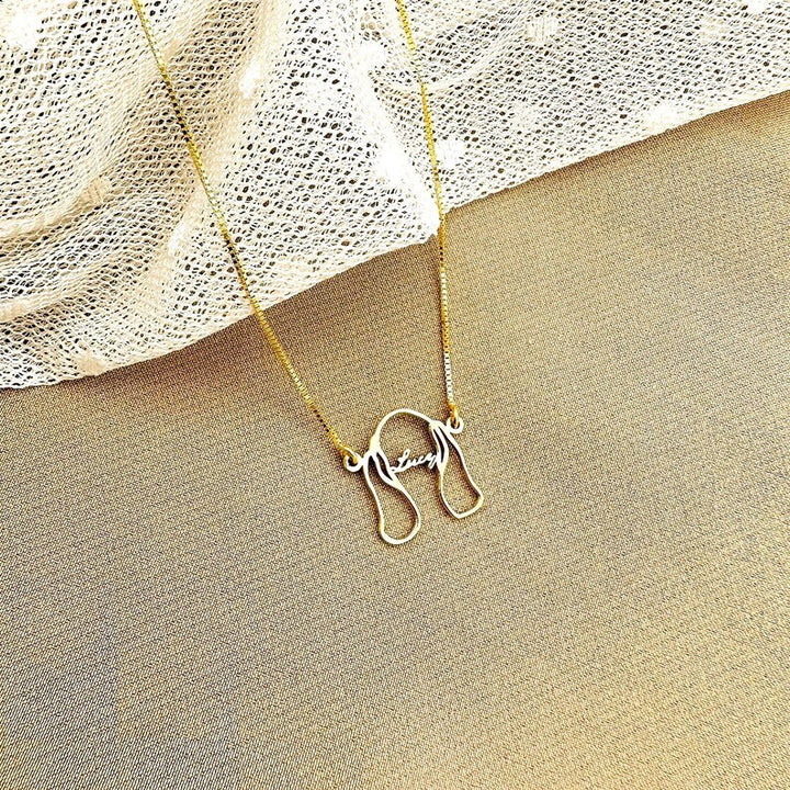Personalized Pet Head Name Necklace💕