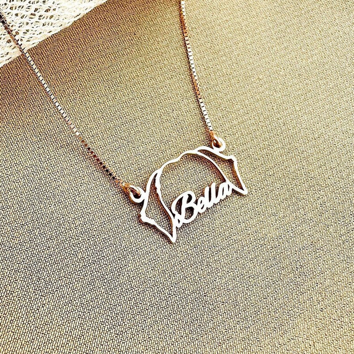 Personalized Pet Head Name Necklace💕