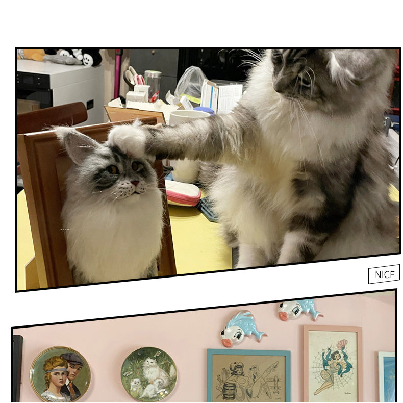 Handmade Cat Wool Felt Frame - Personalized Pet 3D Portrait
