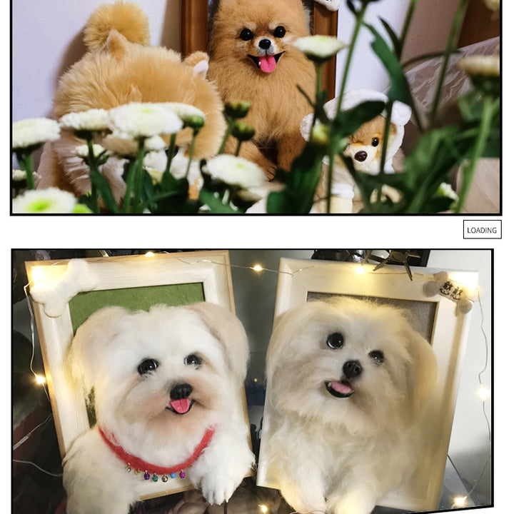 Handmade Cat Wool Felt Frame - Personalized Pet 3D Portrait