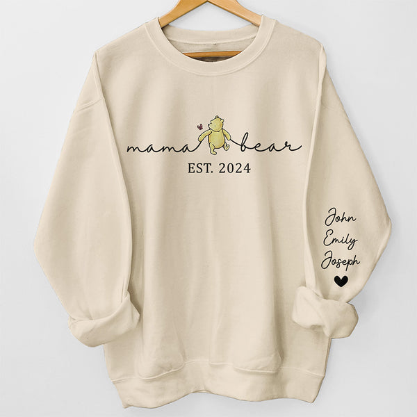 Motherhood Is The Greatest Thing - Family Personalized Custom Unisex Sweatshirt With Design On Sleeve