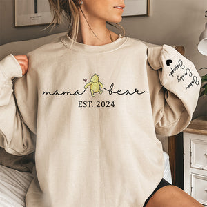 Motherhood Is The Greatest Thing - Family Personalized Custom Unisex Sweatshirt With Design On Sleeve