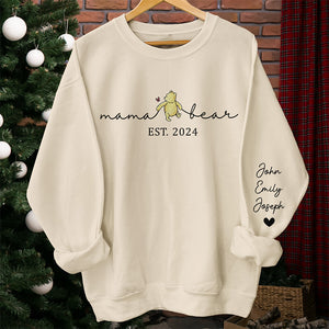 Motherhood Is The Greatest Thing - Family Personalized Custom Unisex Sweatshirt With Design On Sleeve