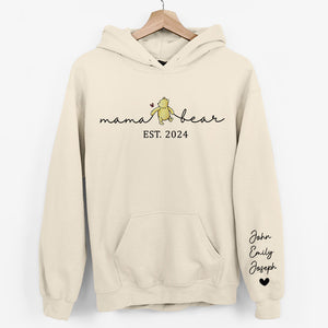 Motherhood Is The Greatest Thing - Family Personalized Custom Unisex Sweatshirt With Design On Sleeve