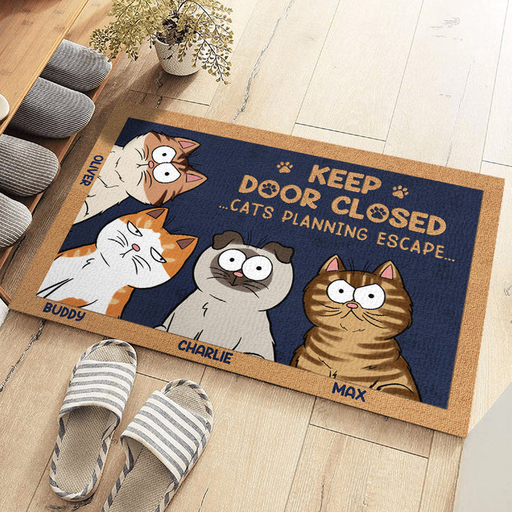 Don't Let The Cat Out No Matter What He Tells You - Cat Personalized Custom Home Decor Decorative Mat