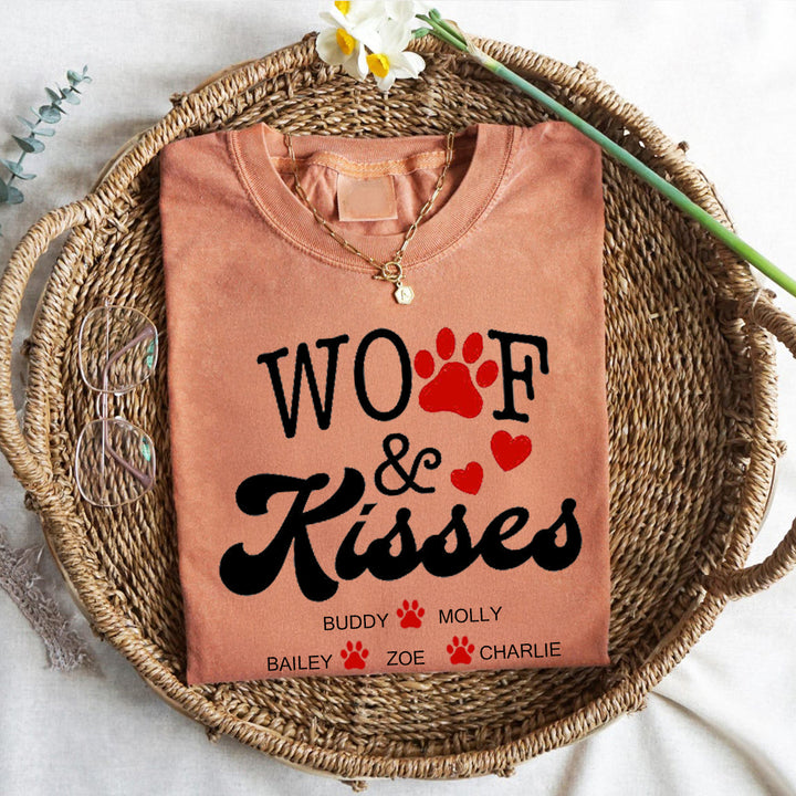 Custom woof & kisses T-shirts