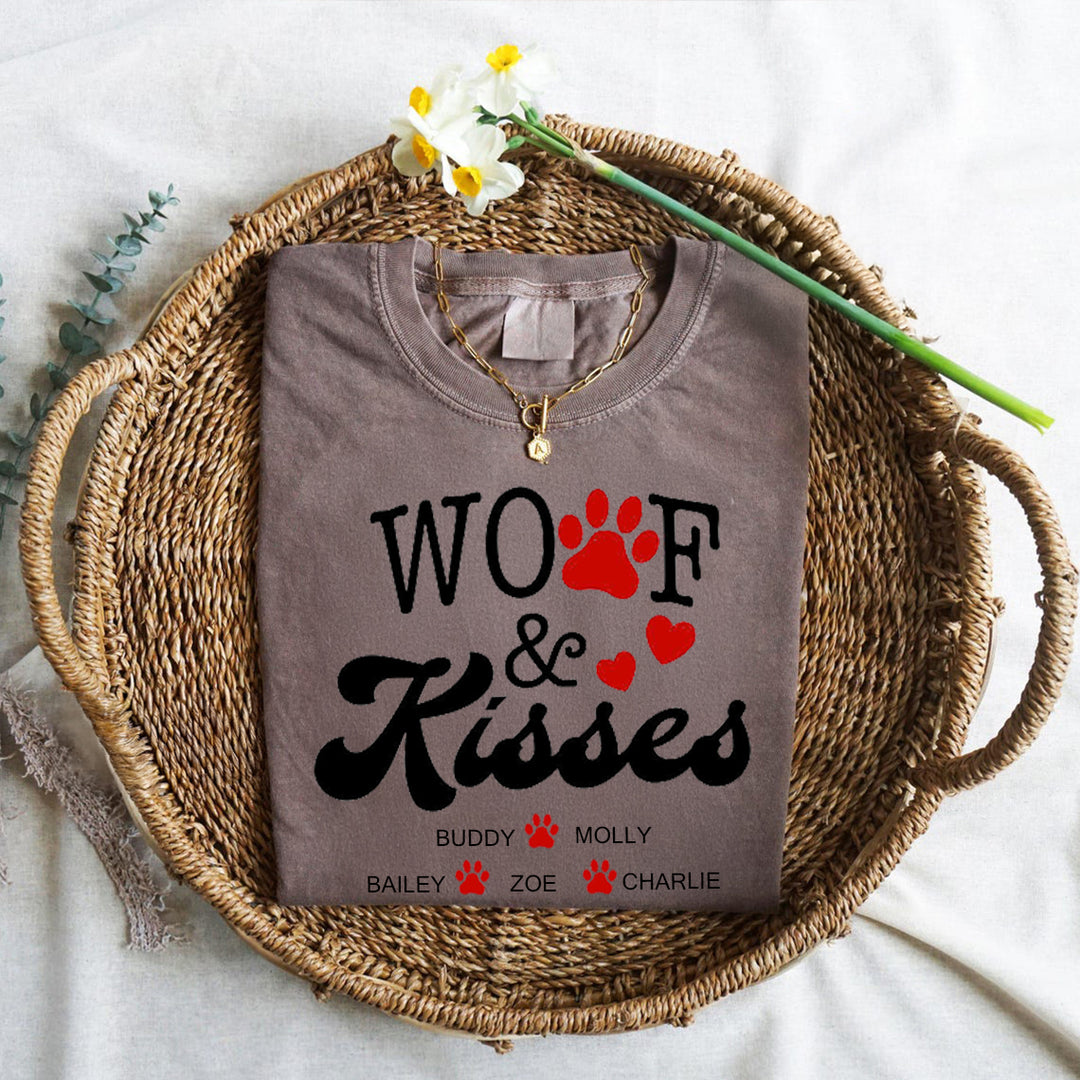 Custom woof & kisses T-shirts
