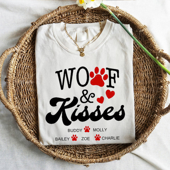 Custom woof & kisses T-shirts