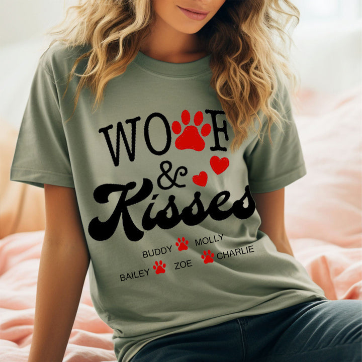 Custom woof & kisses T-shirts