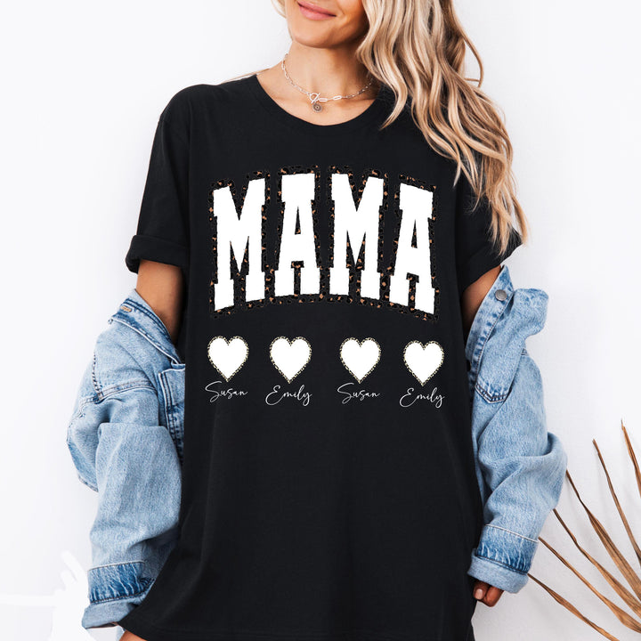 Custom Retro Leopard Trendy Mama Varsity T-shirt