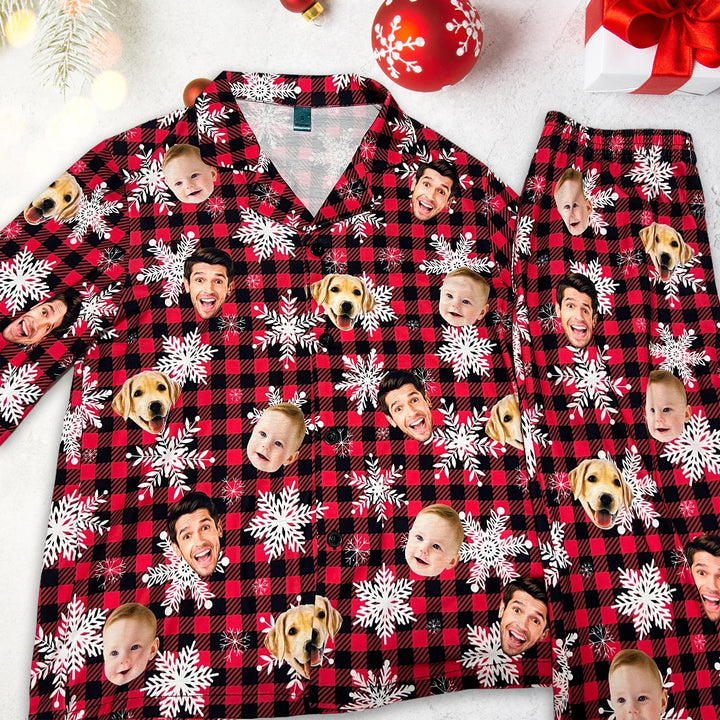 Custom dog face pajamas for family,Personalized dog photo Pajama set