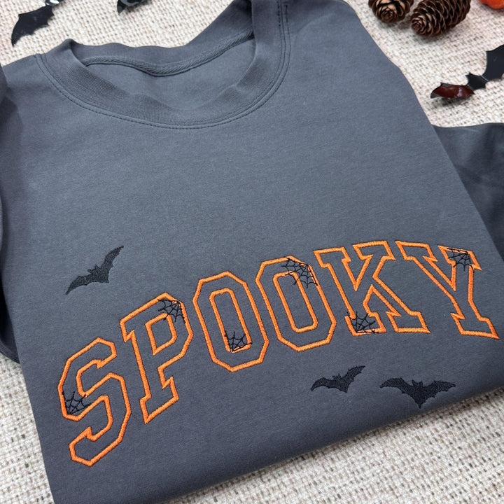 Spooky Embroidered Halloween Sweatshirt