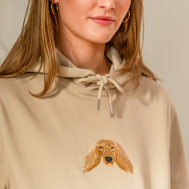 Embroidered Pet Portrait Organic Hoodie Sweatshirt