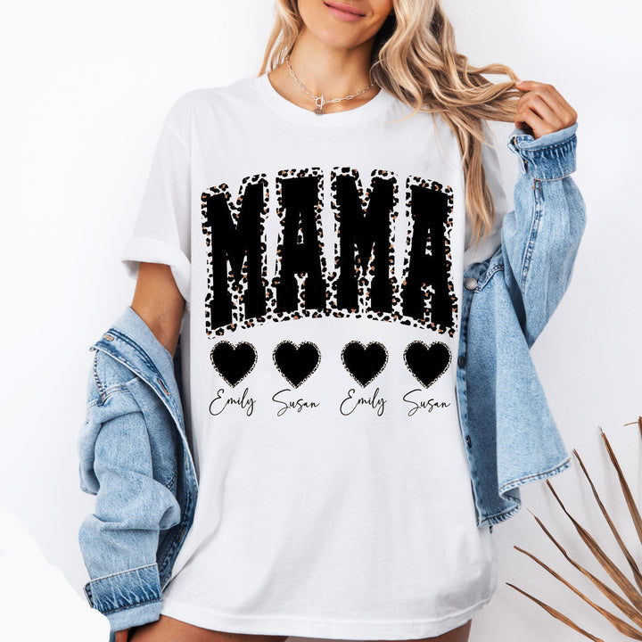 Custom Retro Leopard Trendy Mama Varsity T-shirt