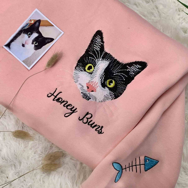 Custom Pet Embroidery Sweatshirt from Photo