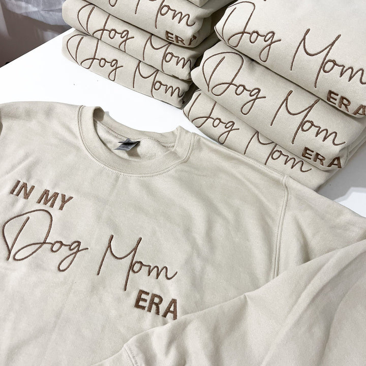 Dog Mom Era Embroidered Crewneck Sweater