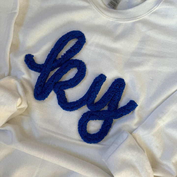 Custom  Chenille Embroidered Sweatshirt, Oversized Team Sweatshirt, Rebs Pullover, School Mascot
