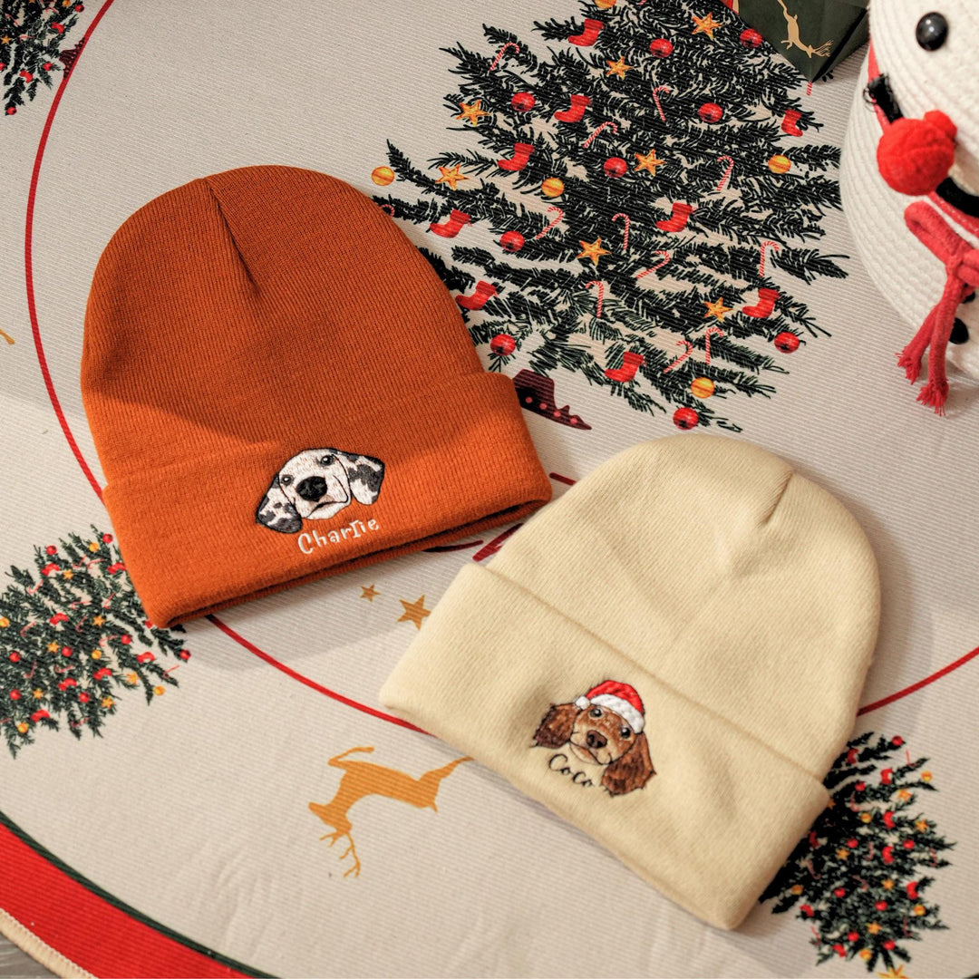 Bestickte Haustier Beanie Geburtstagsgeschenk für Sie Individuelle Katzen Beanie Mütze