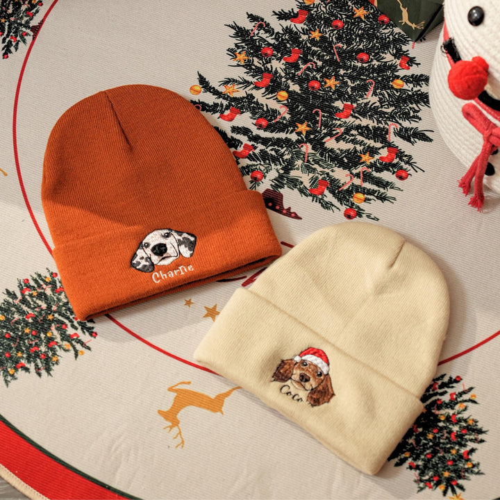 Bestickte Haustier Beanie Geburtstagsgeschenk für Sie Individuelle Katzen Beanie Mütze