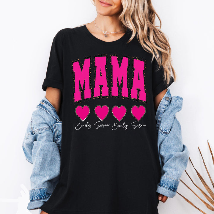 Custom Retro Leopard Trendy Mama Varsity T-shirt