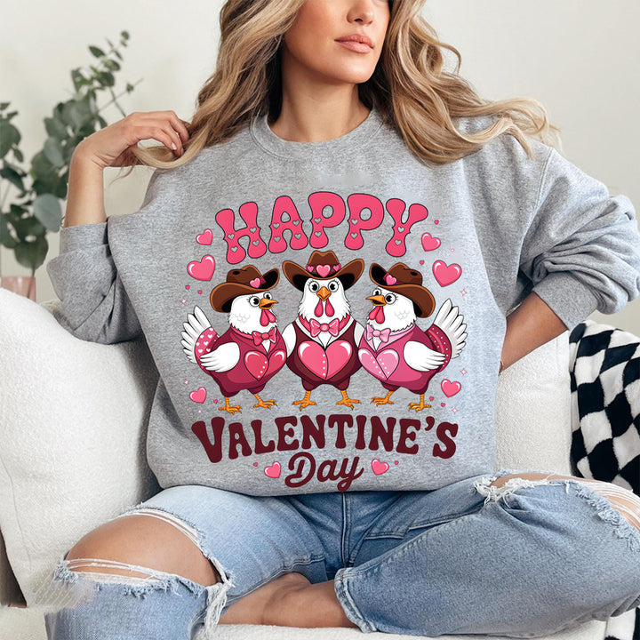 Chicken Happy Valentine's Day Sweatshirt