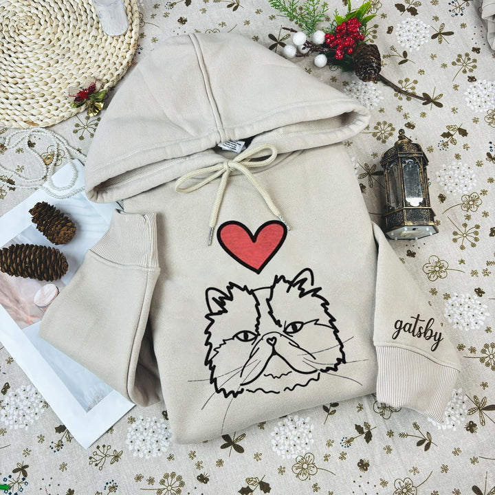 Custom Valentine's Day pet head sweatshirt