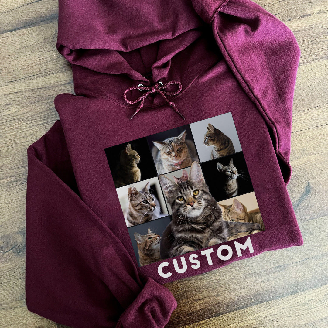 Custom Cat Photo Hoodie For Fur Parents Birthday Sweatshirt