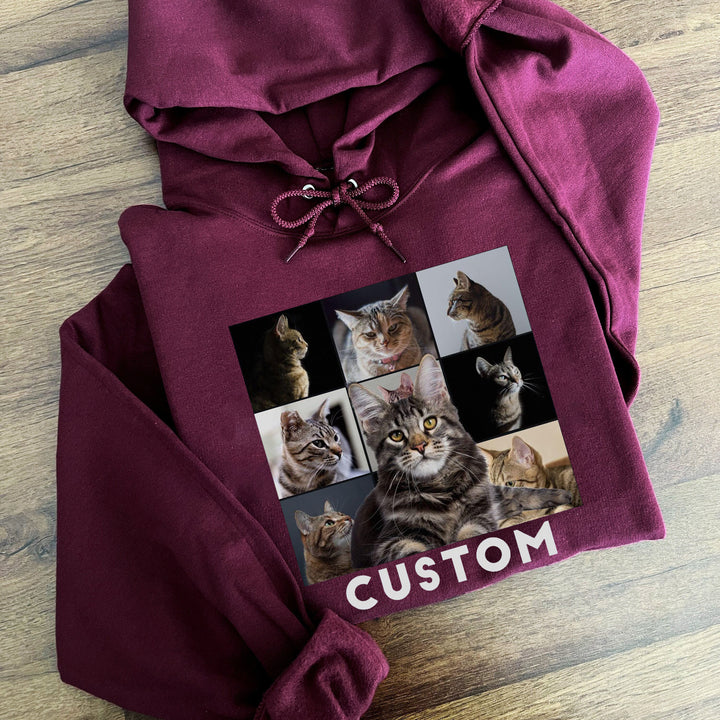 Custom Cat Photo Hoodie For Fur Parents Birthday Sweatshirt