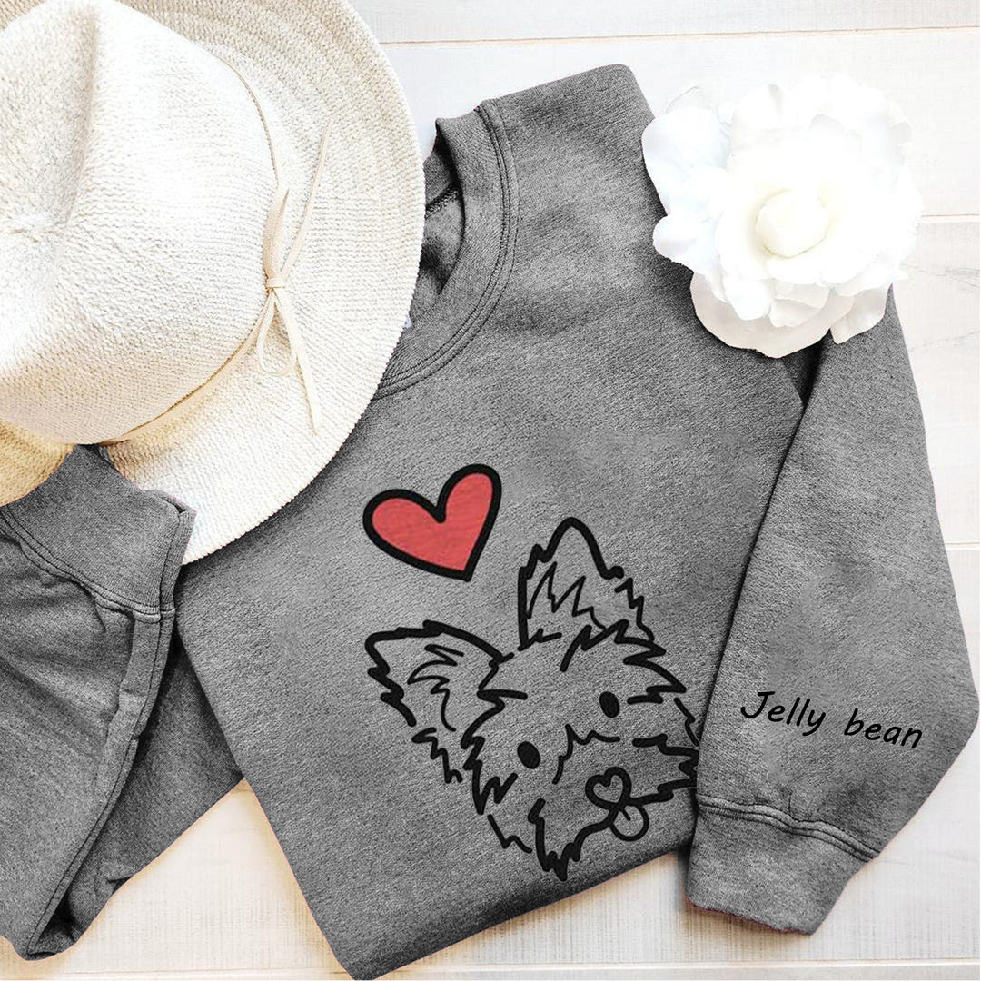 Custom Valentine's Day pet head sweatshirt