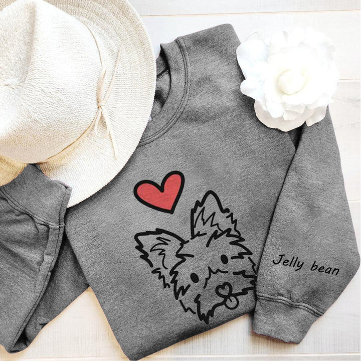 Custom Valentine's Day pet head sweatshirt