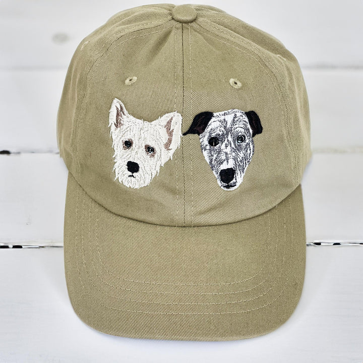 Custom embroidered hat - personalized pet portrait