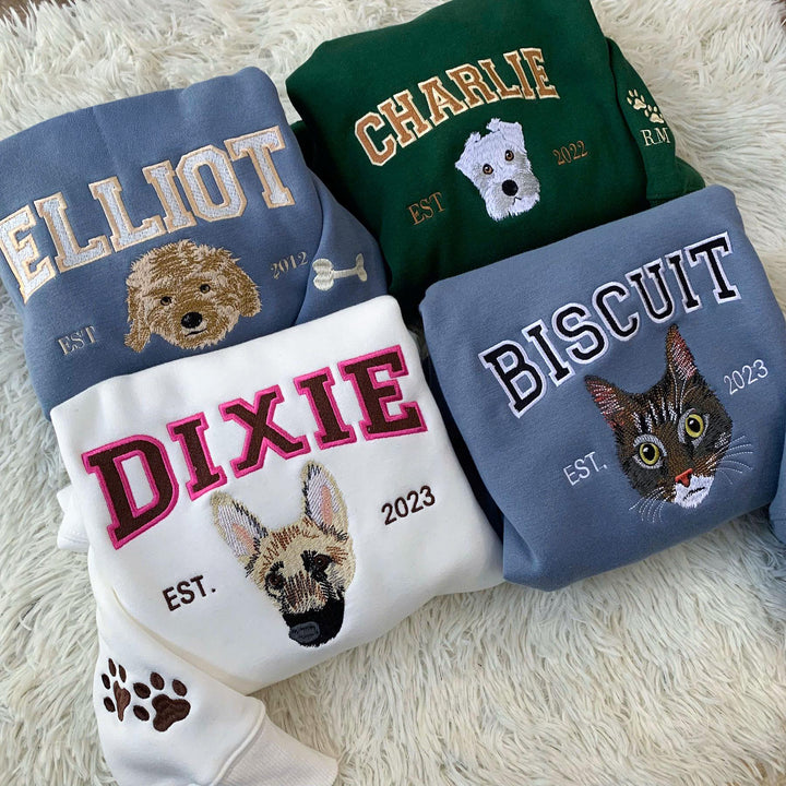 Personalized Pet Face and Pet name Sweatshirt, Christmas Gift