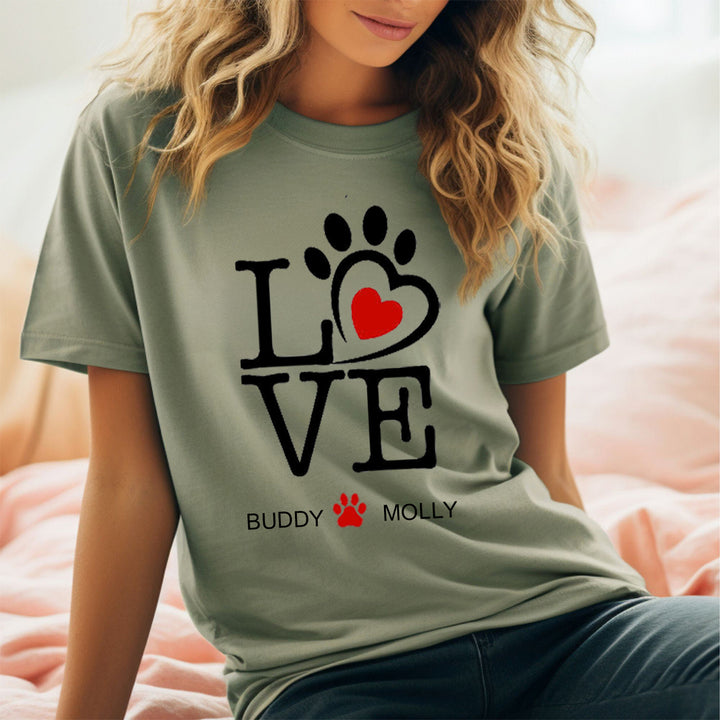 Custom claw print love T shirt
