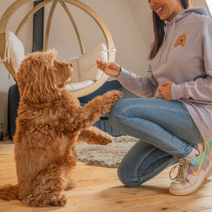 Embroidered Pet Portrait Organic Hoodie Sweatshirt