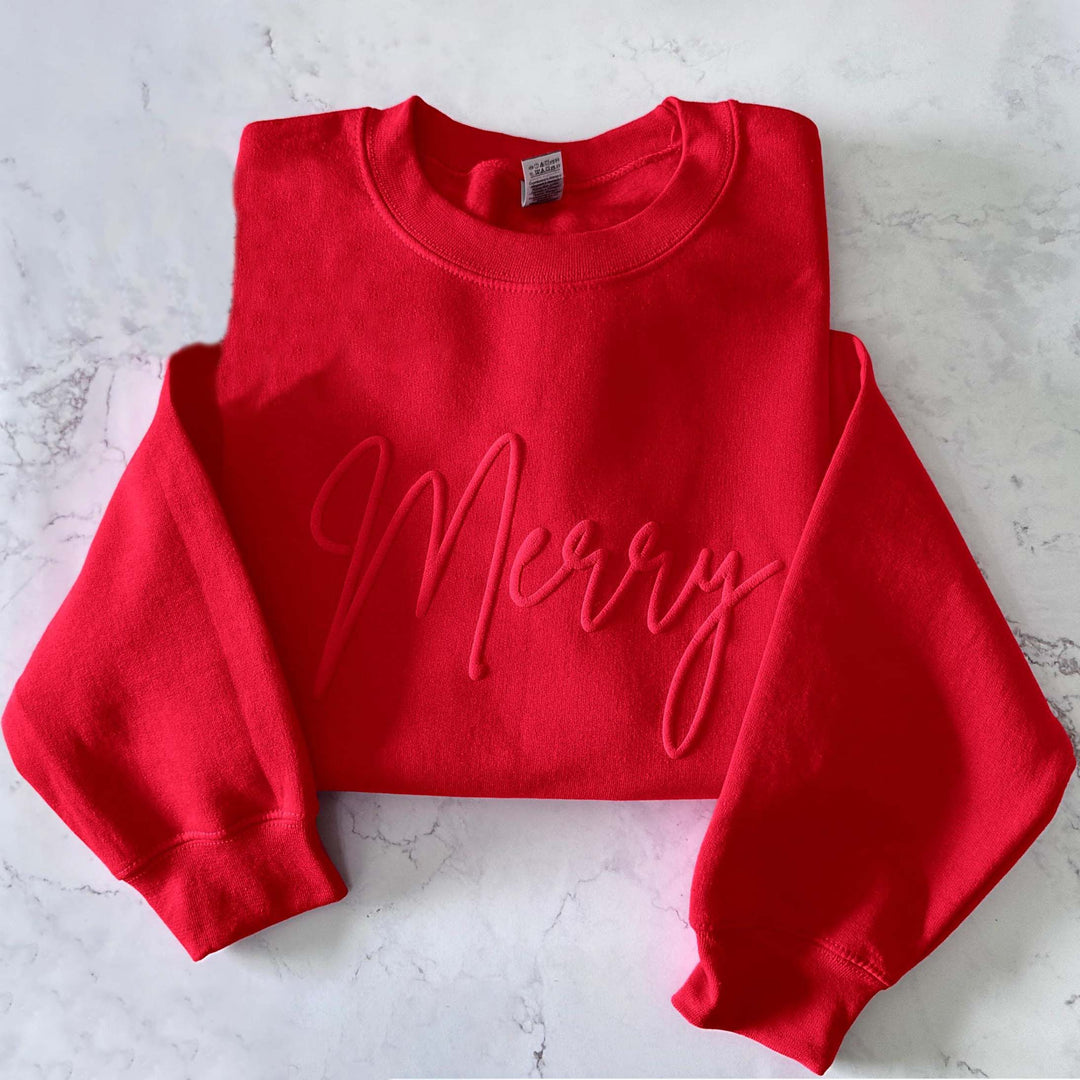 Personalized Christmas Sweatshirt with Name on Sleeve