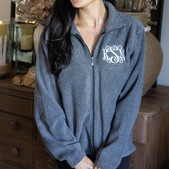 Monogrammed Full Zip Jacket, Monogrammed Fleece Jacket