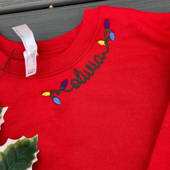 Besticktes Weihnachts-Sweatshirt für Erwachsene / Monogramm-Weihnachtsshirt