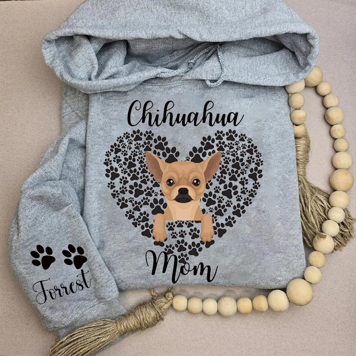 Custom love paw print pet hoodie