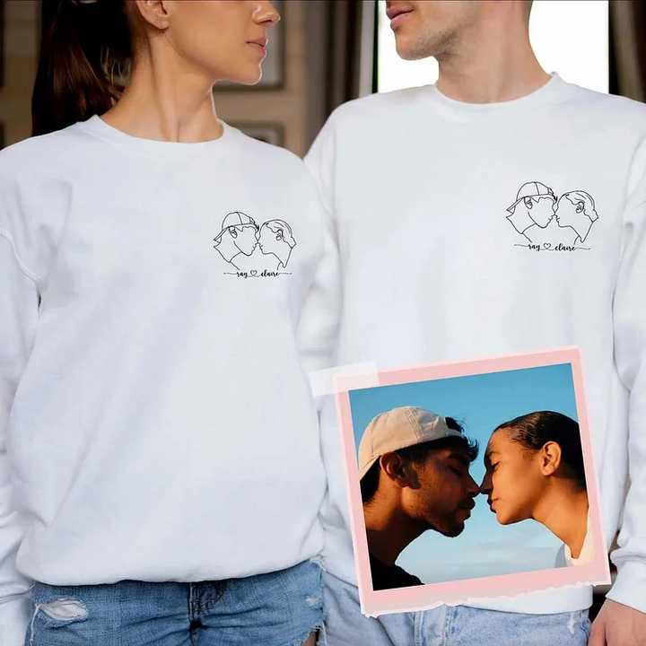 Custom Embroidered Sweatshirts, Hoodies & T-Shirts - Best Gifts For Couple Lover