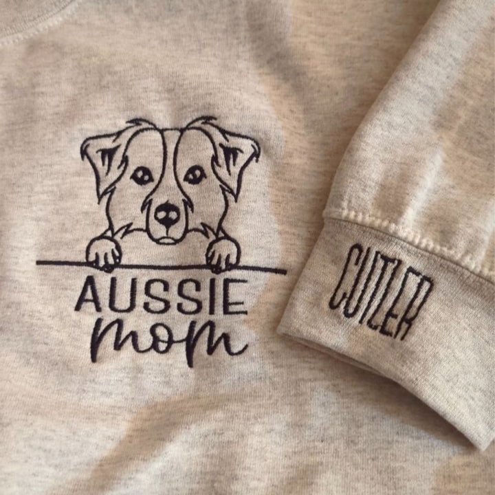 Embroidered Pet Portrait Sweatshirt Hoodie With Pet Name Christmas Gift For Dog Mom Pet Lovers