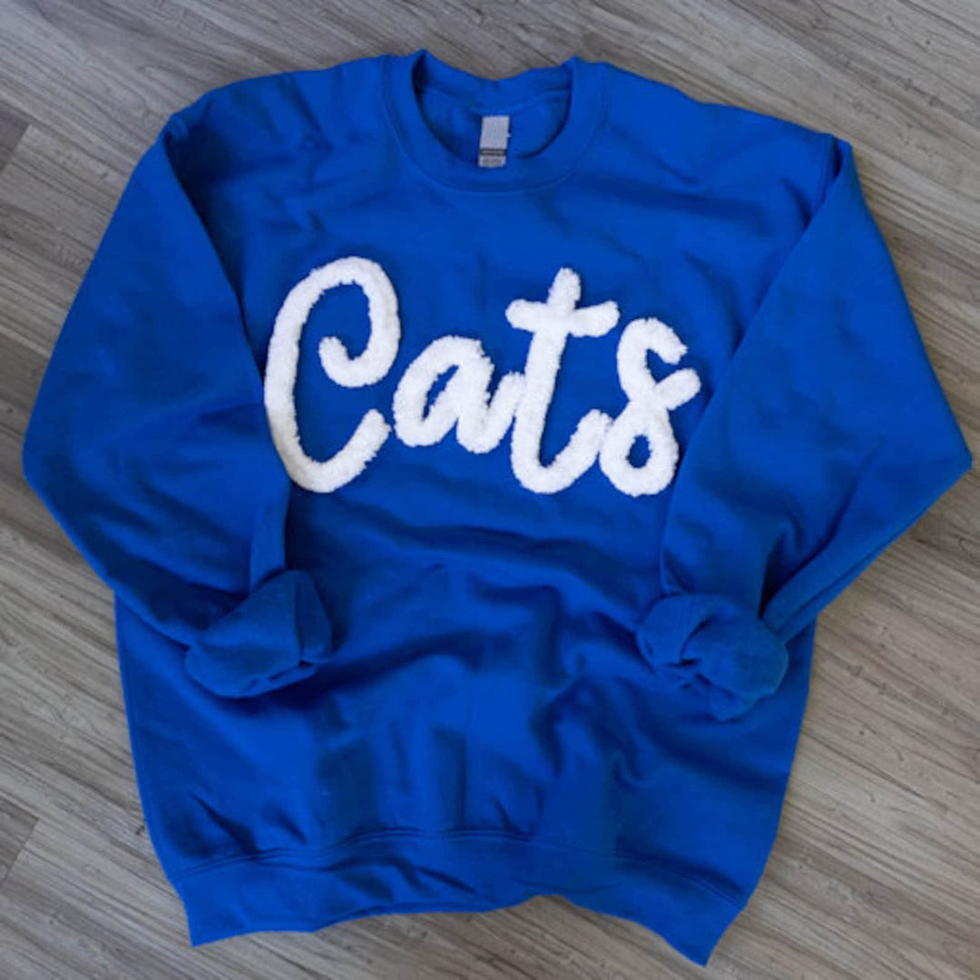 Custom  Chenille Embroidered Sweatshirt, Oversized Team Sweatshirt, Rebs Pullover, School Mascot
