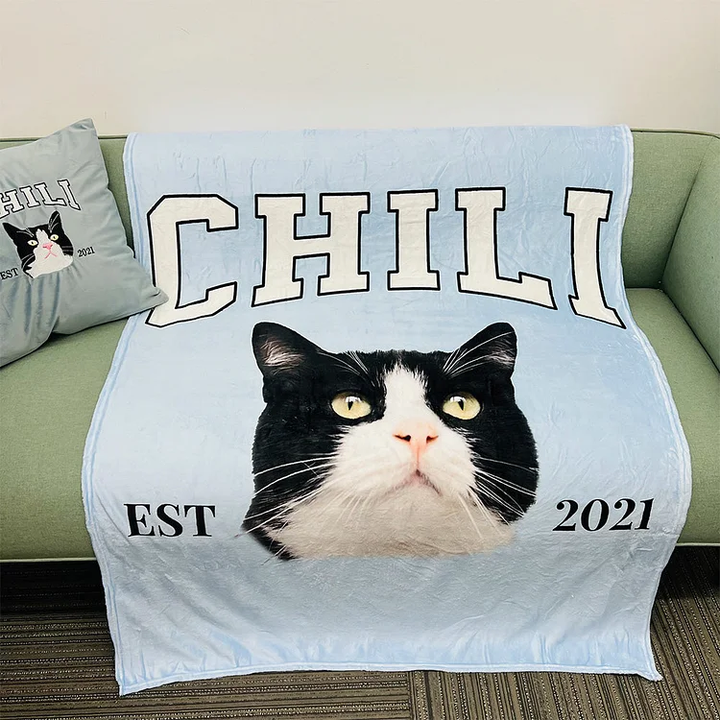Custom Pet Portrait Blanket -Pet Lover Gifts