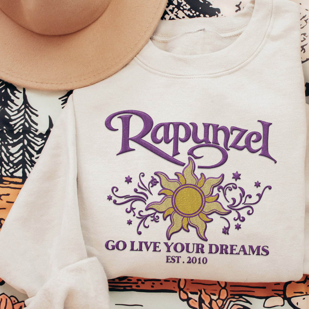 Embroidered Rapunzel Princess Go Live Your Dreams Sweatshirt