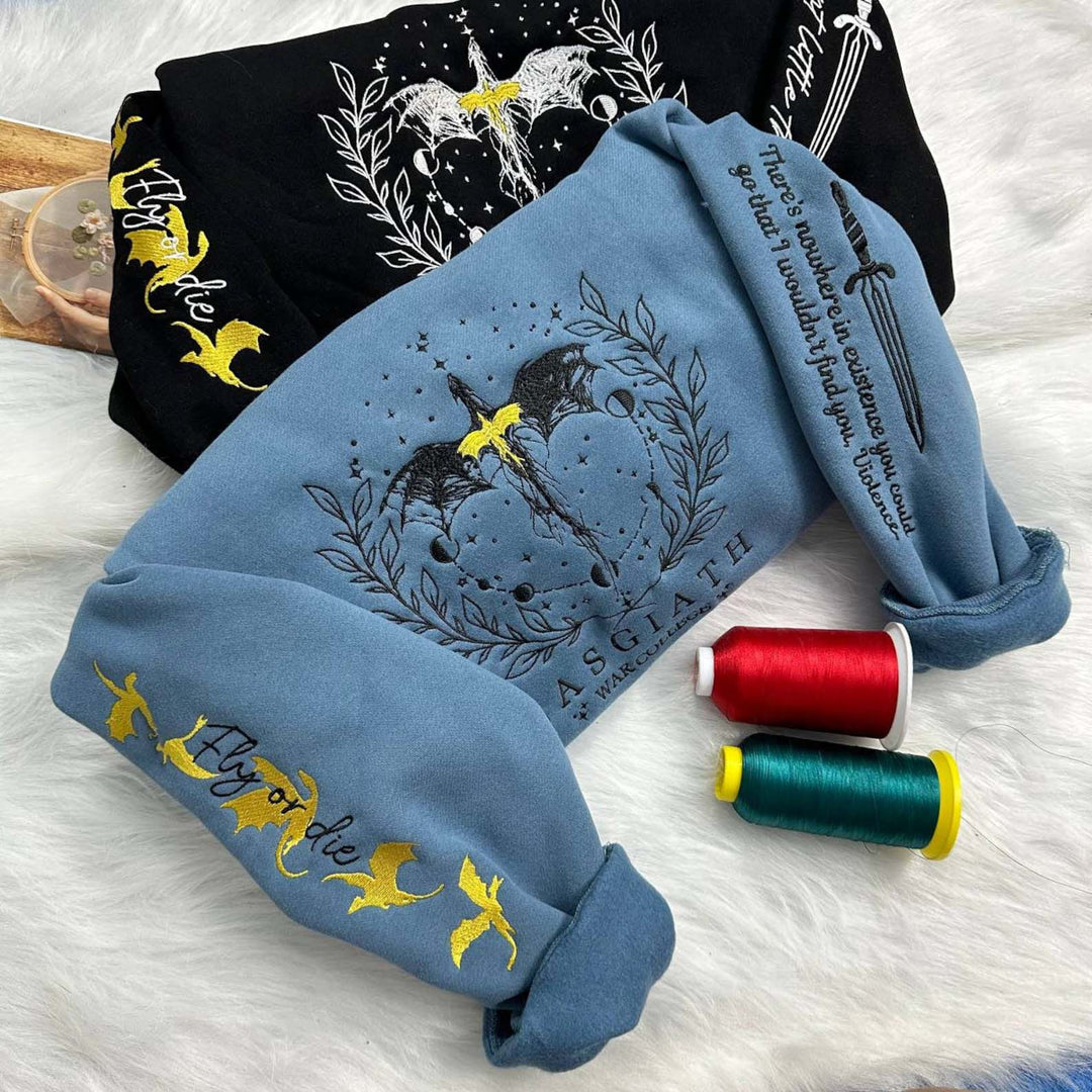 Fourth Wing Embroider Sweatshirt, Custom Basgiath War College