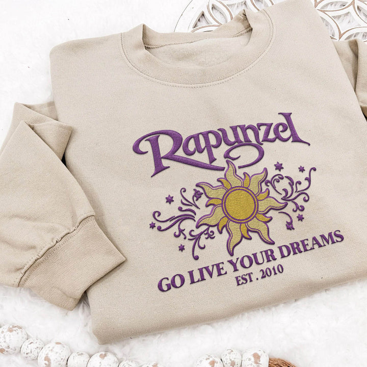 Embroidered Rapunzel Princess Go Live Your Dreams Sweatshirt